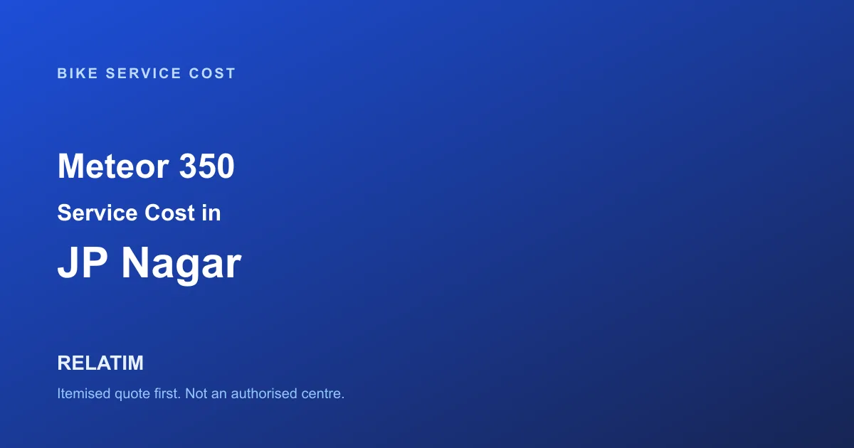 Meteor 350 Service Cost in JP Nagar, Bangalore